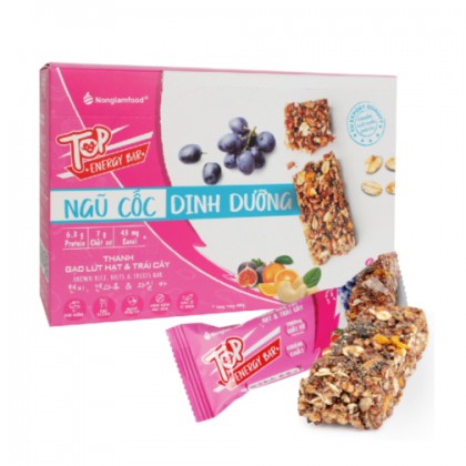 Thanh gạo lứt hạt và trái cây NLF