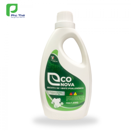 Nước giặt xả thảo mộc Econova - Bucato 2 in 1 White Ipoallegenico 1.65 kg