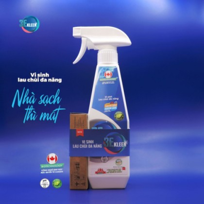 Bộ vi sinh lau chùi đa năng 3E Kleen (01 chai 500ml + 03 ống 5ml)